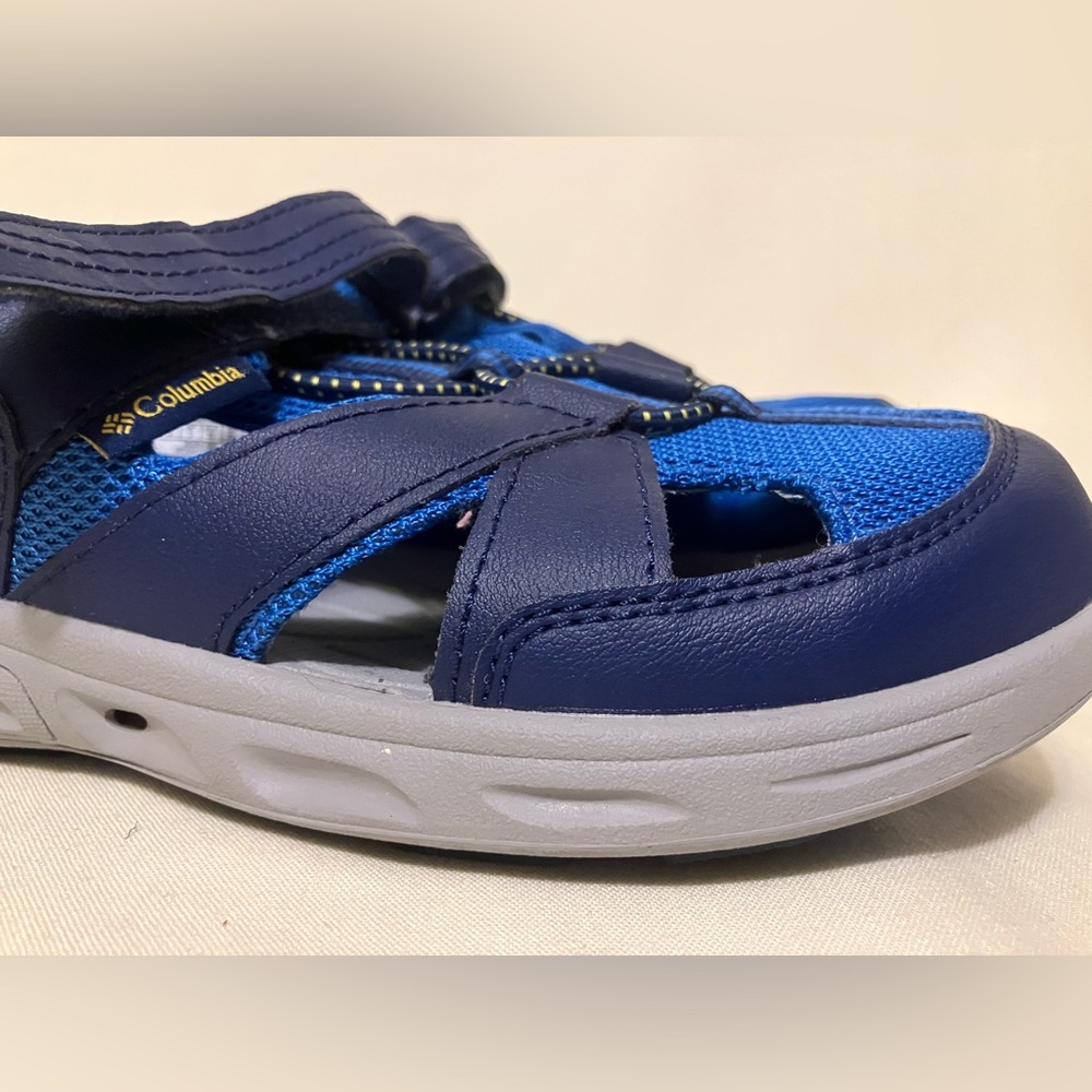 Columbia Techsun Wave Omnishield Boys Blue Hook And Loop Sandals Shoes Size 4 - Picture 3 of 16